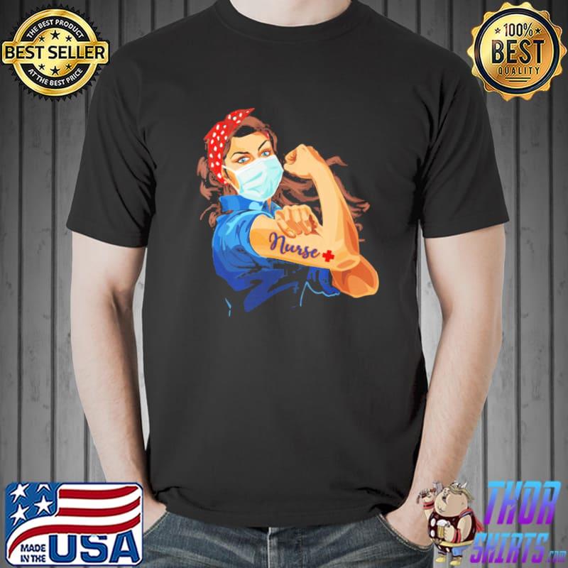 Nurse with mask face life disease for nurse christmas shirt
