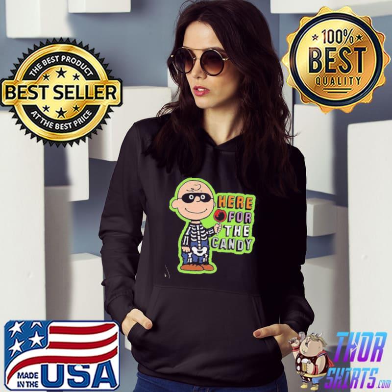 Peanuts Charlie brown here for the candy Charlie brown halloween retro art s Hoodie