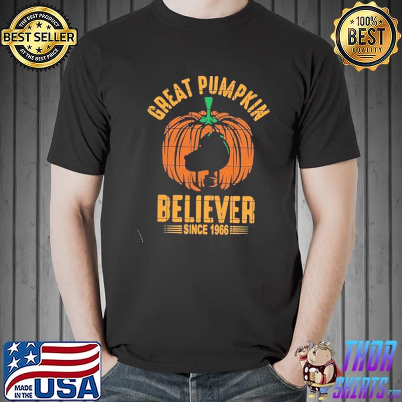 Peanuts great pumpkin believer since 1966 Charlie brown halloween retro art shirt