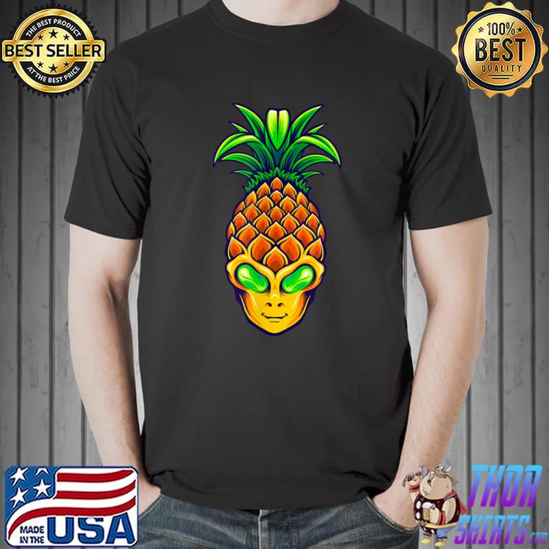 Pineapple Alien Head Summer Space Alien Lover T-Shirt
