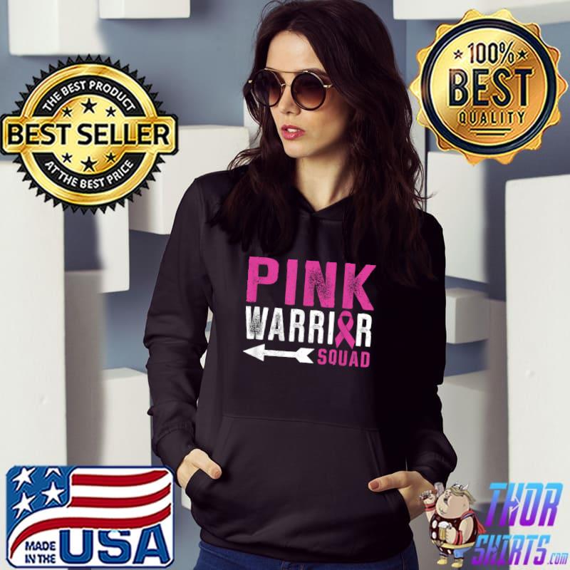 Pink Warrior Squad Ribbon Breast Cancer Awareness T-Shirt Hoodie