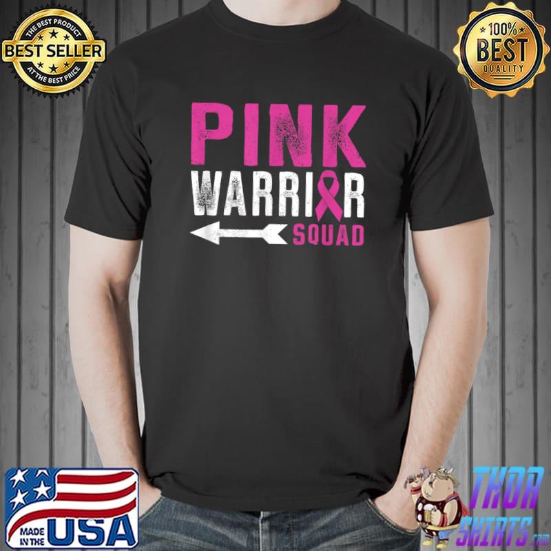 Pink Warrior Squad Ribbon Breast Cancer Awareness T-Shirt