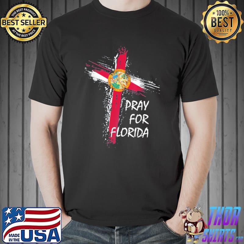Pray for Florida beach stand with Florida strong shirt