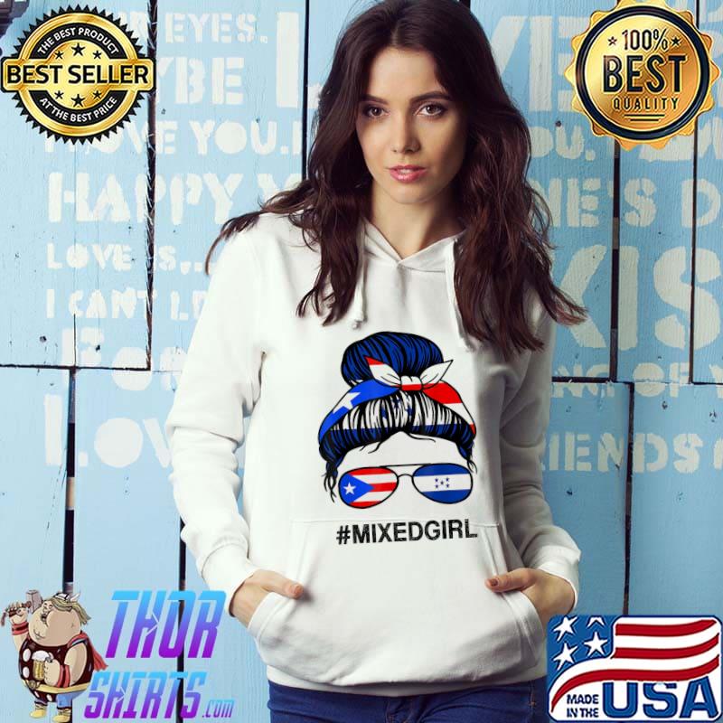Puerto rico Honduras flag puerto rican honduran messy bun s Hoodie