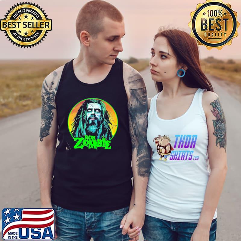 Rob zombie halloween circle face retro art s Tank Top