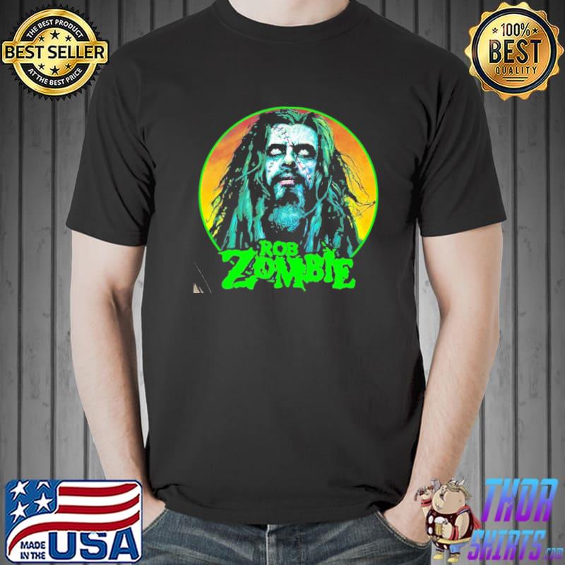 Rob zombie halloween circle face retro art shirt