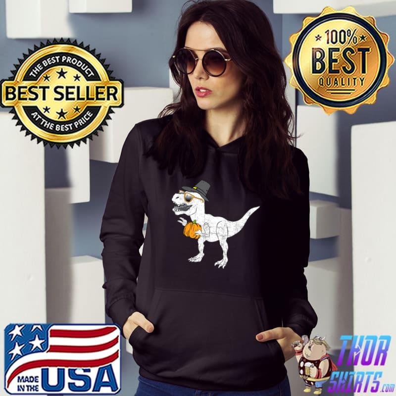 Turkey Hat T Rex Dinosaur Toddler Pumpkin Thanksgiving Outfit T-Shirt Hoodie