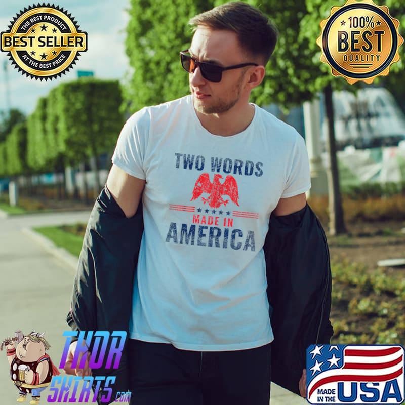Two Words Made In America Biden Quote Anti Biden Stars And Ealge Election 2024 T-Shirt