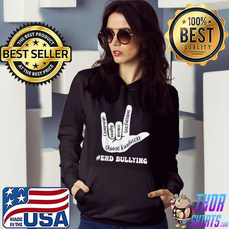 Unity Day Orange Kids 2022 Anti Bullying Love Sign Language T-Shirt Hoodie