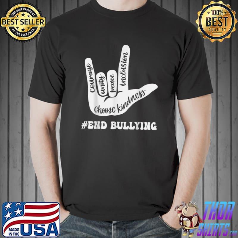 Unity Day Orange Kids 2022 Anti Bullying Love Sign Language T-Shirt