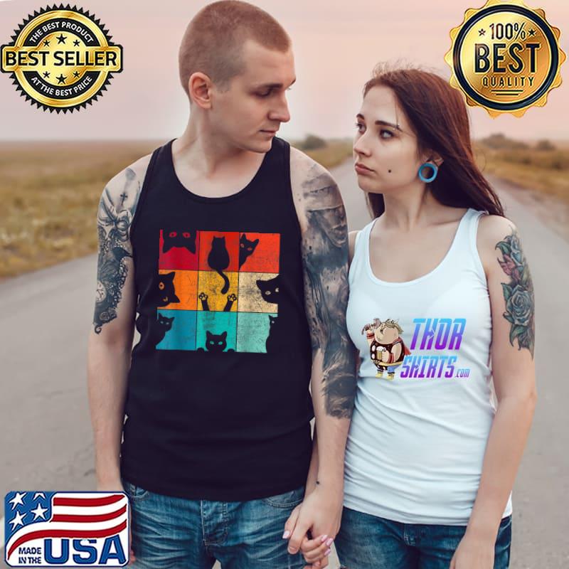 Vintage Curious Cat Meme For Cat Mom Cat Dad T-Shirt Tank Top