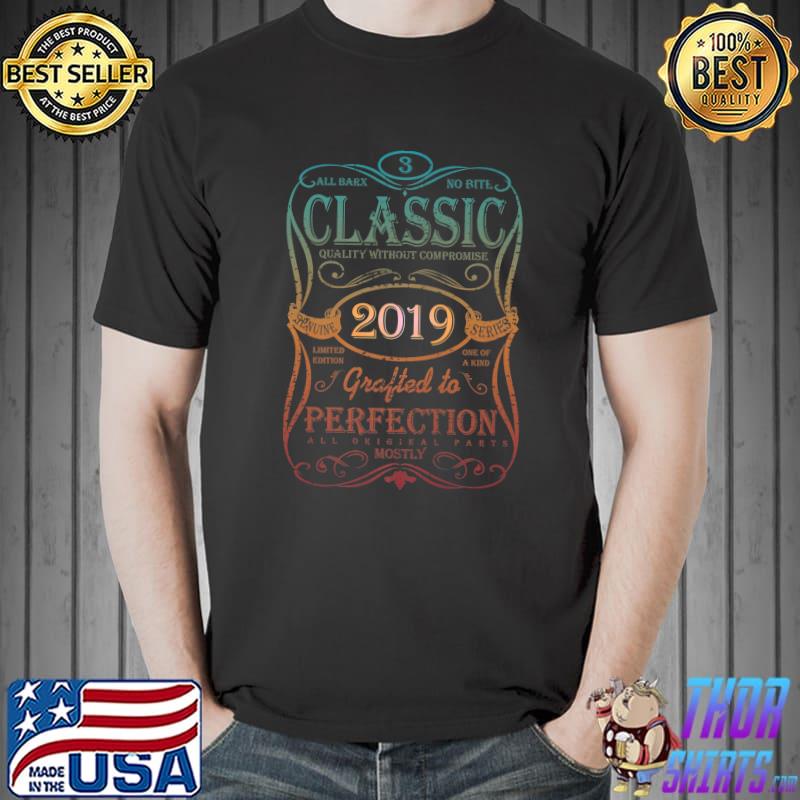 3rd Birthday 2019 Grafted To Perfection All Original Parts 3 Years Old Retro T-Shirt