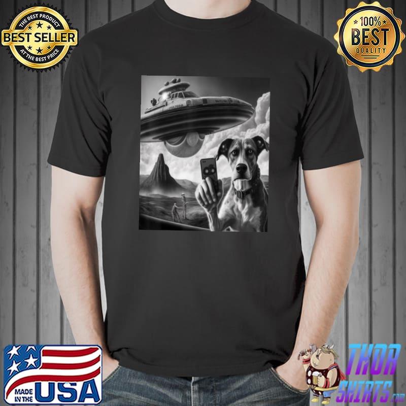 Alien Ufo Selfie Dog T-Shirt