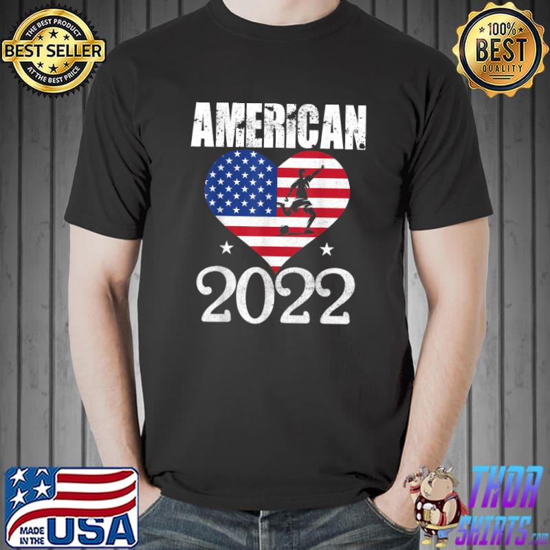 America Flag American Soccer USA Jersey Fan Team Heart T-Shirt