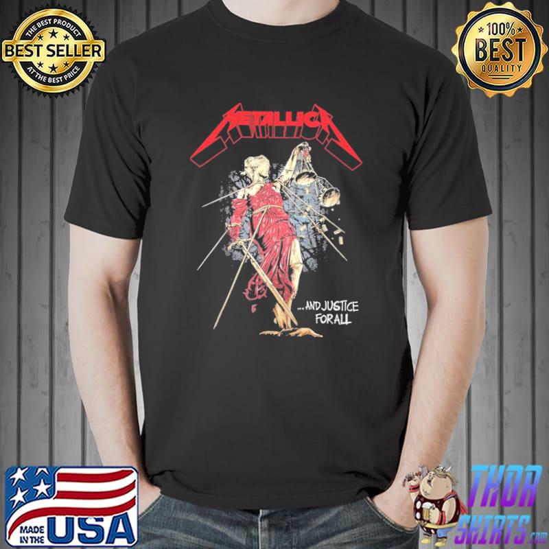 And justice forall design metal rock band shirt