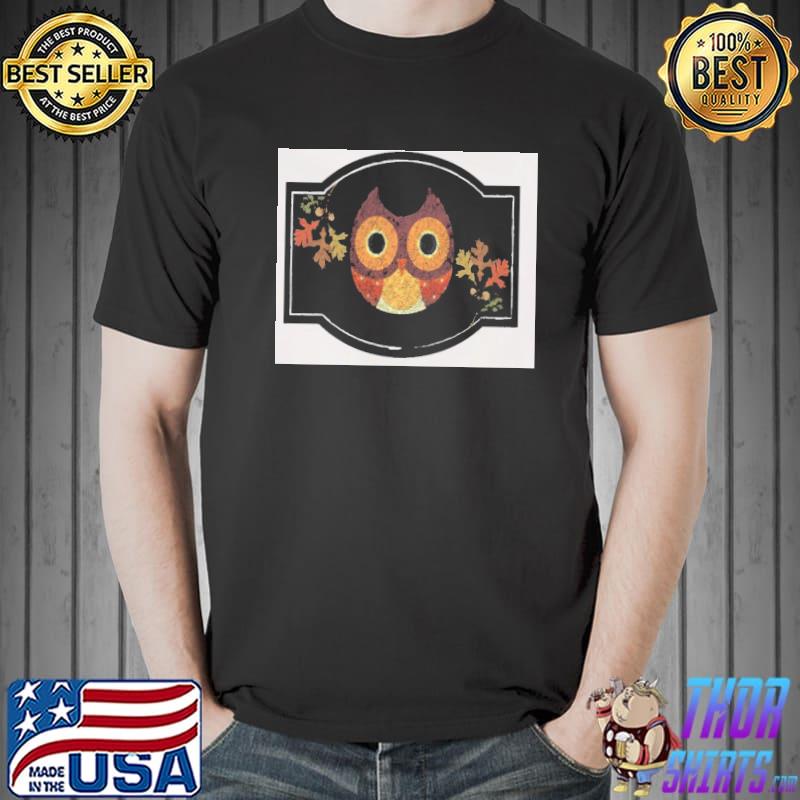 Autumn owl owl and autumn leaves trending shirt