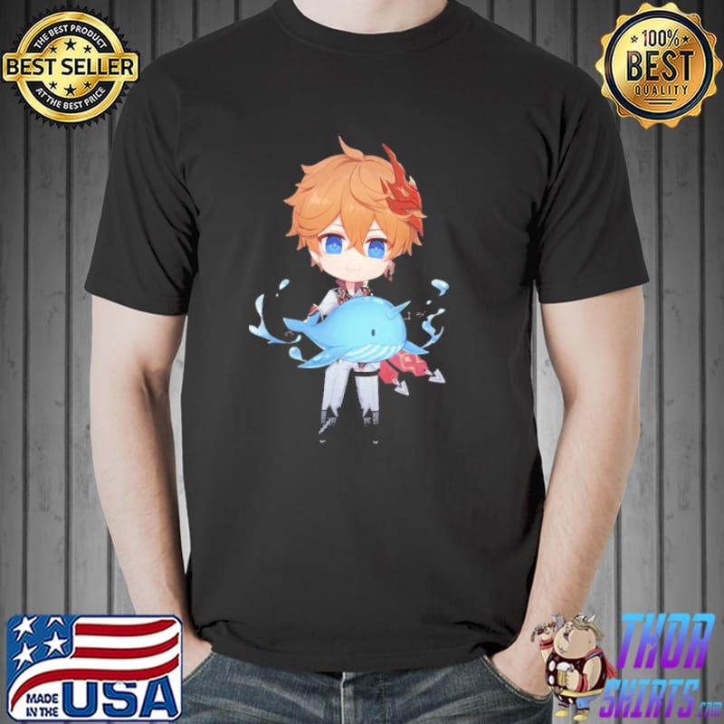 Baby whale chibI childe genshin impact shirt