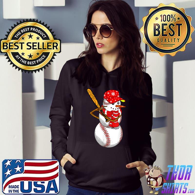 Baseball Snowman Snow Balls Christmas Family Matching Pjs T-Shirt Hoodie