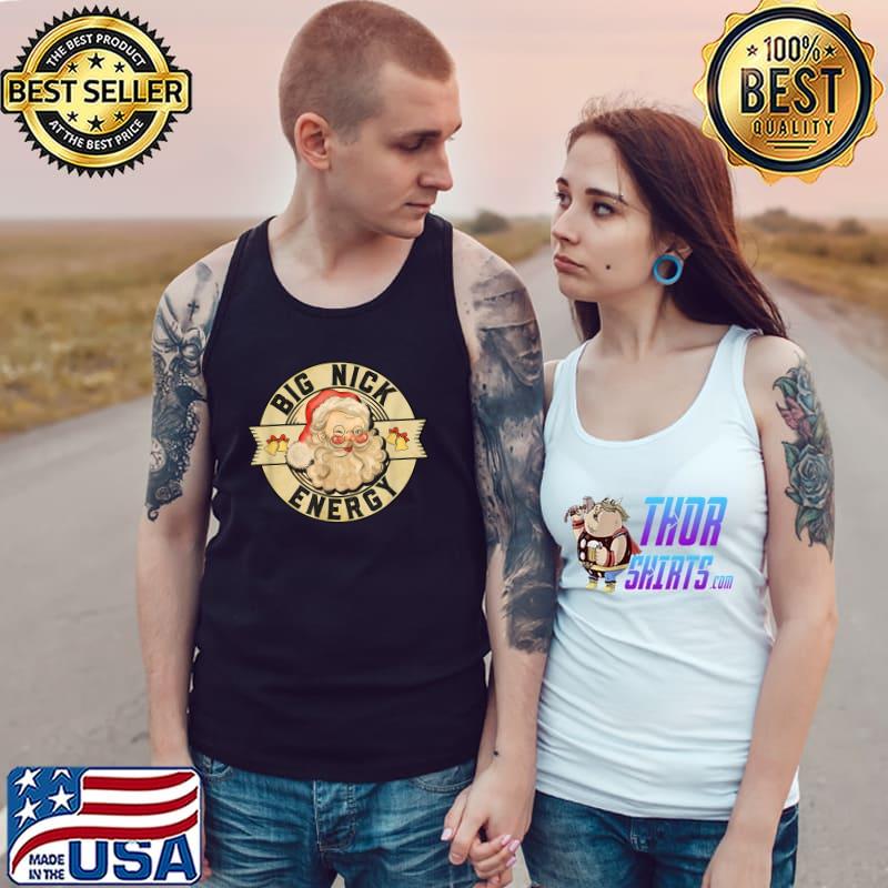 Big Nick Energy Vintage Santa Claus Wink Christmas T-Shirt Tank Top