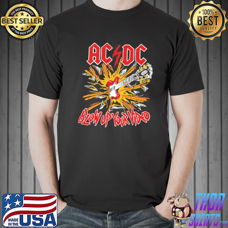 Blow up your video acdc music band shirt