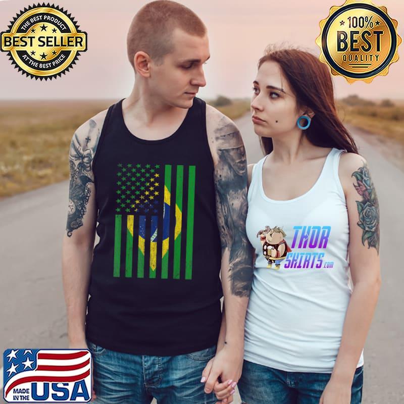 Brazil Brasil Soccer Usa America Flag Jersey T-Shirt Tank Top