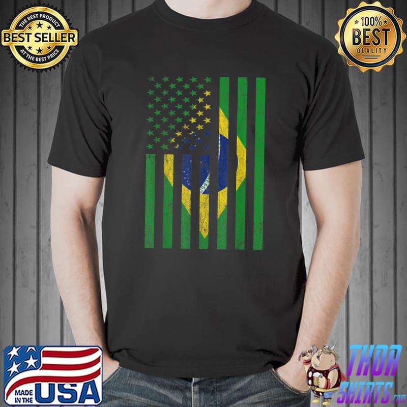 Brazil Brasil Soccer Usa America Flag Jersey T-Shirt