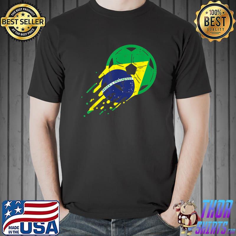 Brazil Flag Brazilian Soccer Football Fan T-Shirt