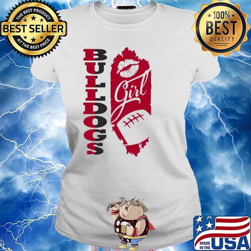 Bulldogs Girl Lip Baseball Shirt Ladies tee