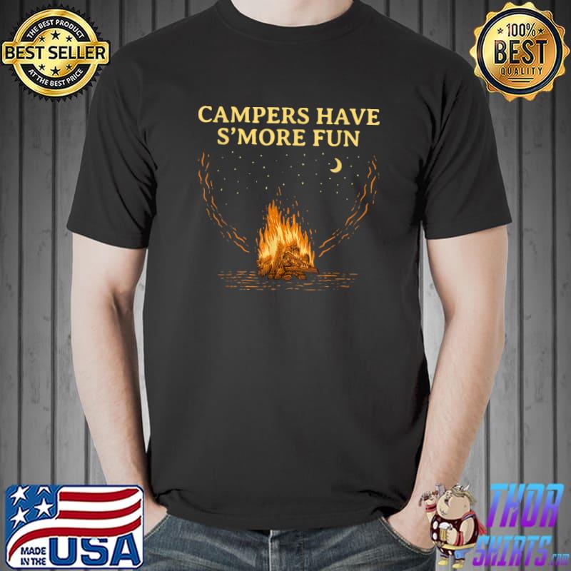 Campers Have S’more Fun Camping Sayings Camp Quotes Food Firecamp Moon T-Shirt