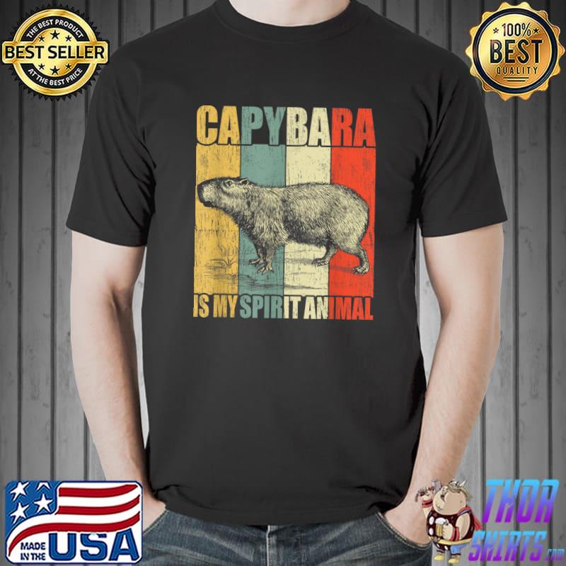 Capybara Is My Spiril Animal Vintage Capybara Student T-Shirt