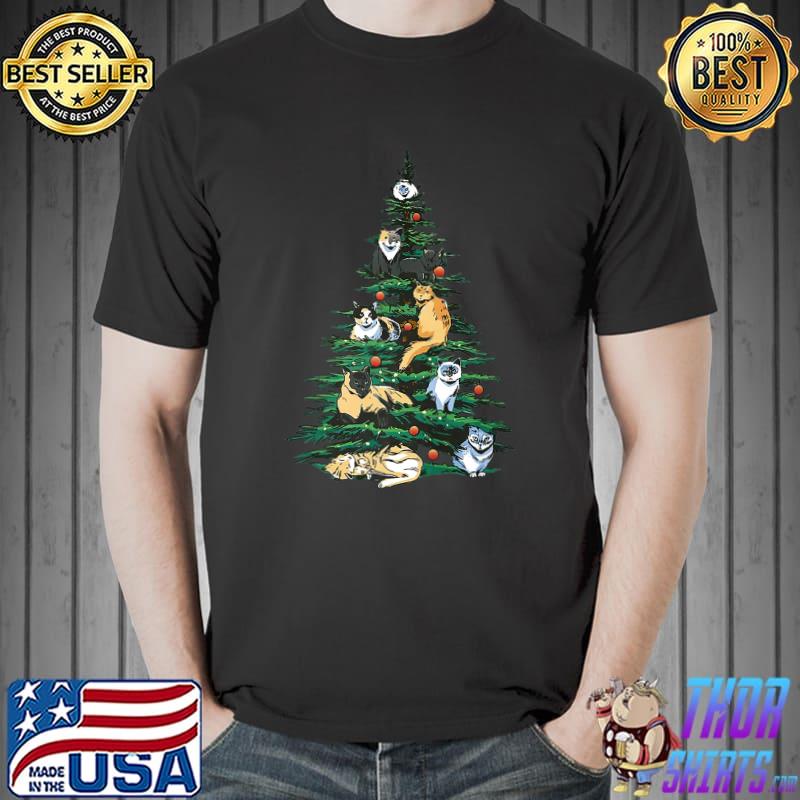 Cats meow christmas tree cat motif cat pet T-Shirt