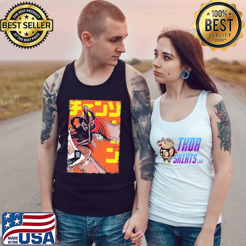 Chainsaw man warrior denjI distressed design s Tank Top