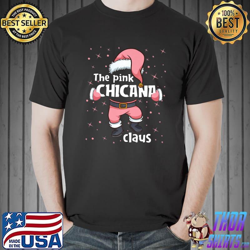 Chicana Pink Santa Claus Family Matching Christmas Pajama T-Shirt