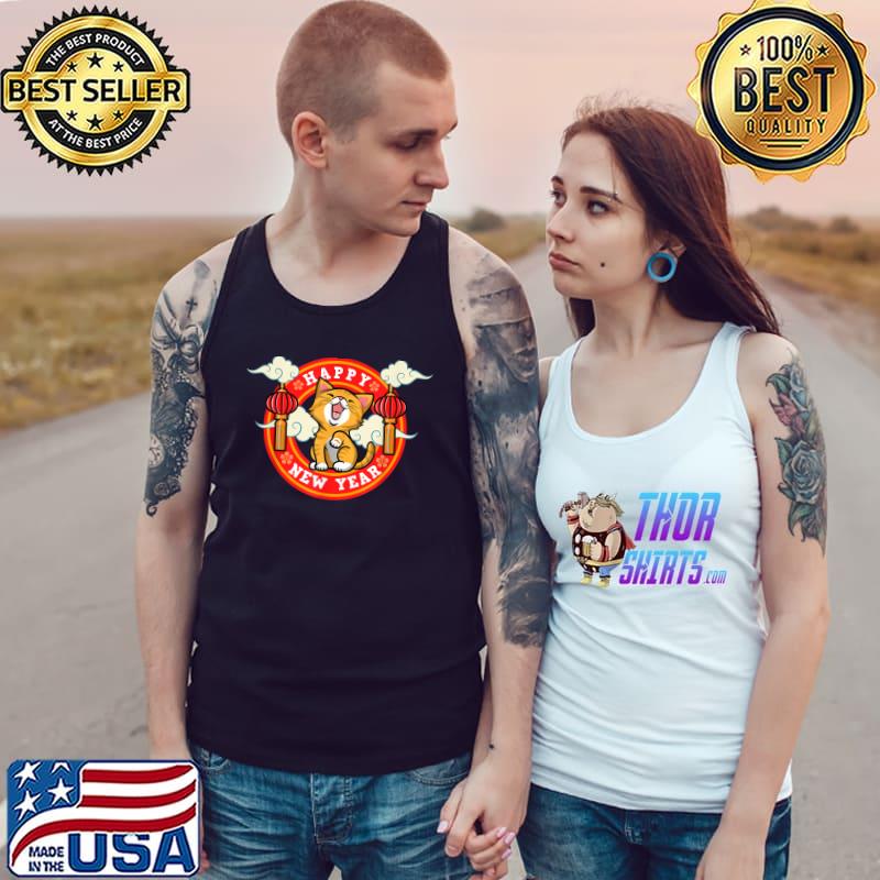 Chinese Vietnamese New Year 12 Zodiacs Calligraphy Cat T-Shirt Tank Top