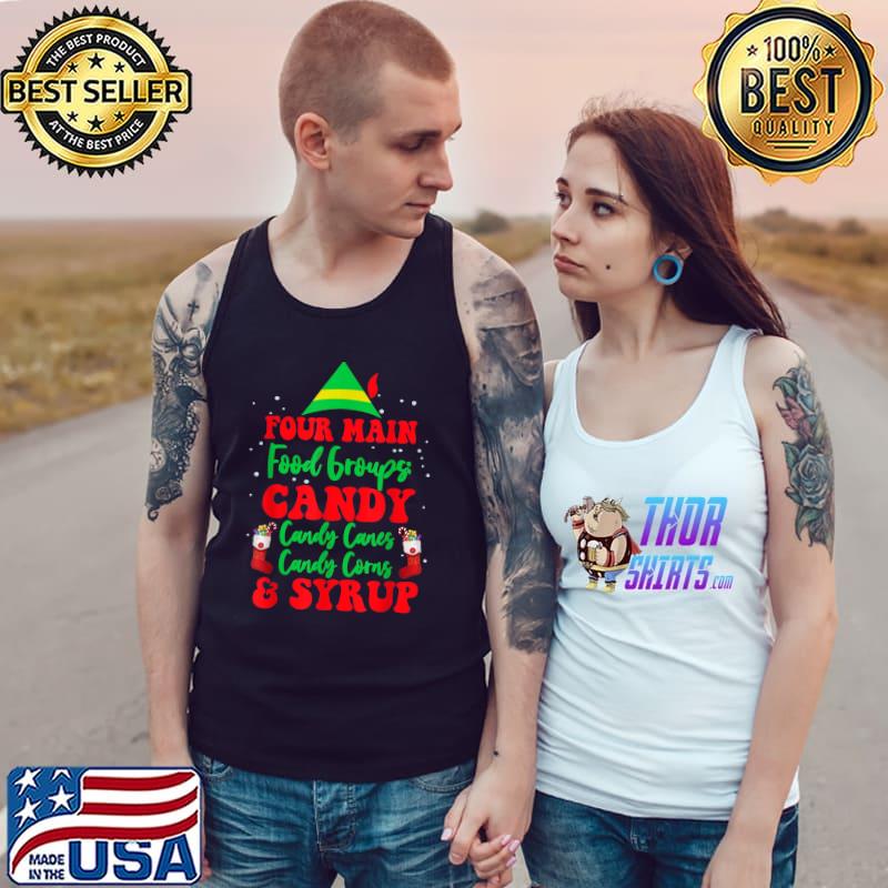 Christmas Four Main Food Groups Elf Buddy Xmas Pajama Gifts T-Shirt Tank Top