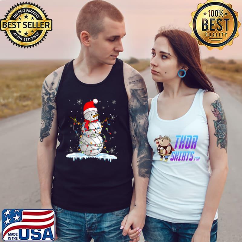 Christmas Volleyball Snowman Santa Xmas Lights T-Shirt Tank Top