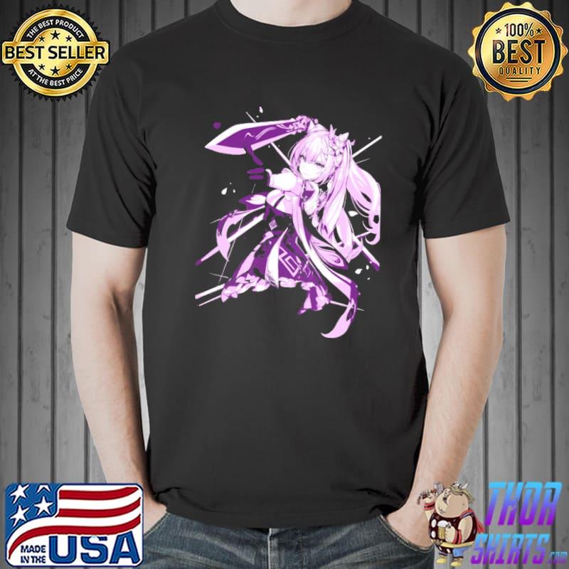 Cool genshin impact keqing electro character art shirt