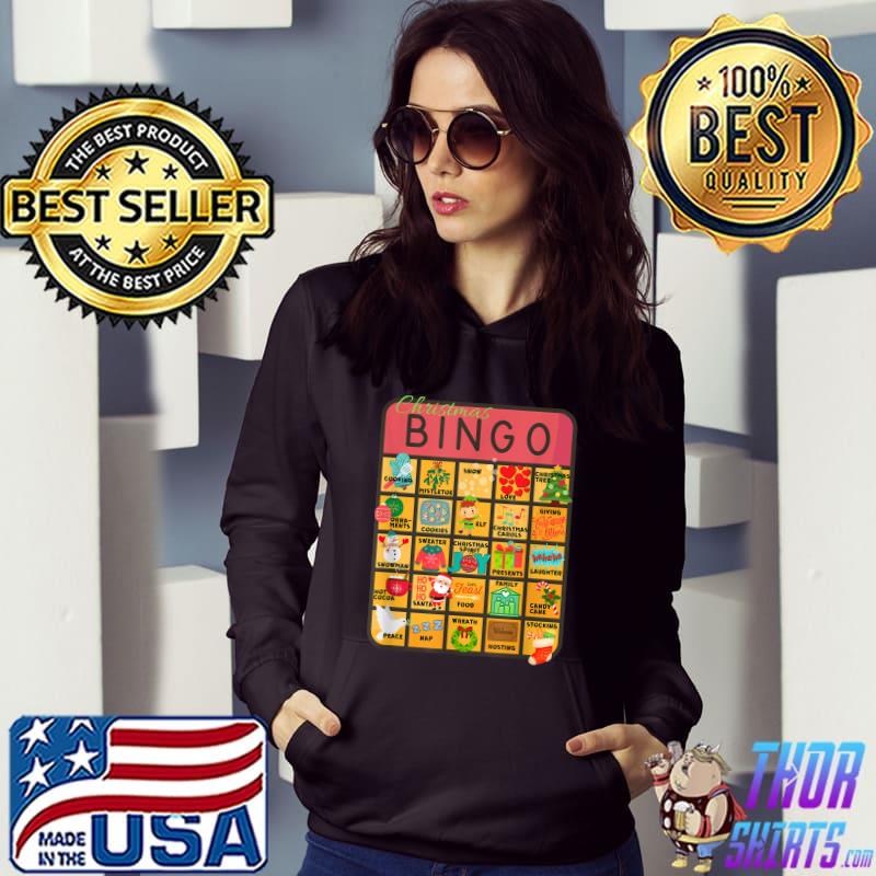 Cute Fun Colorful Christmas Bingo Snow Elf Sweater Weath T-Shirt Hoodie