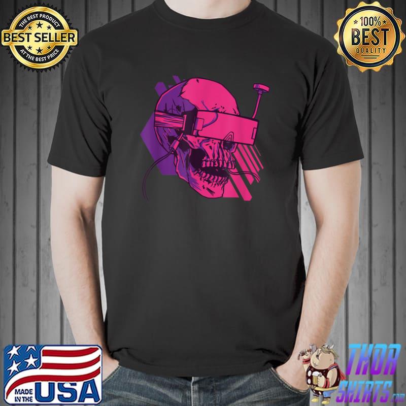 Cyberpunk Skull A Skull With FPV Goggles Tee T-Shirt