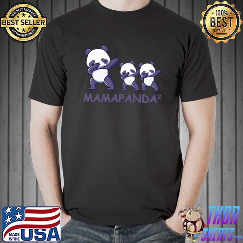 Dabbing Mamapanda Panda Mom Of Twins T-Shirt