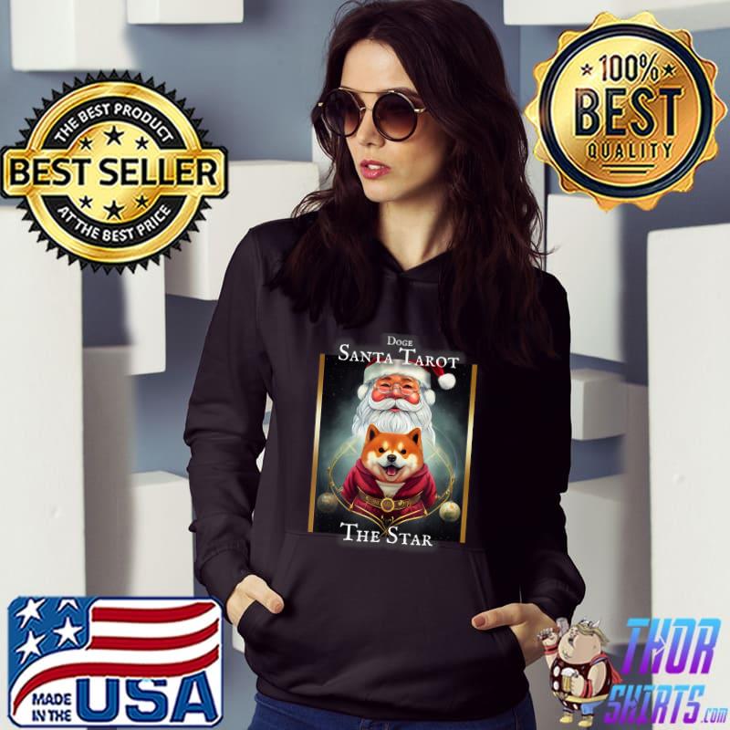 Doge Santa Tarot The Star Shiba Inu Christmas Crypto Hodl T-Shirt Hoodie