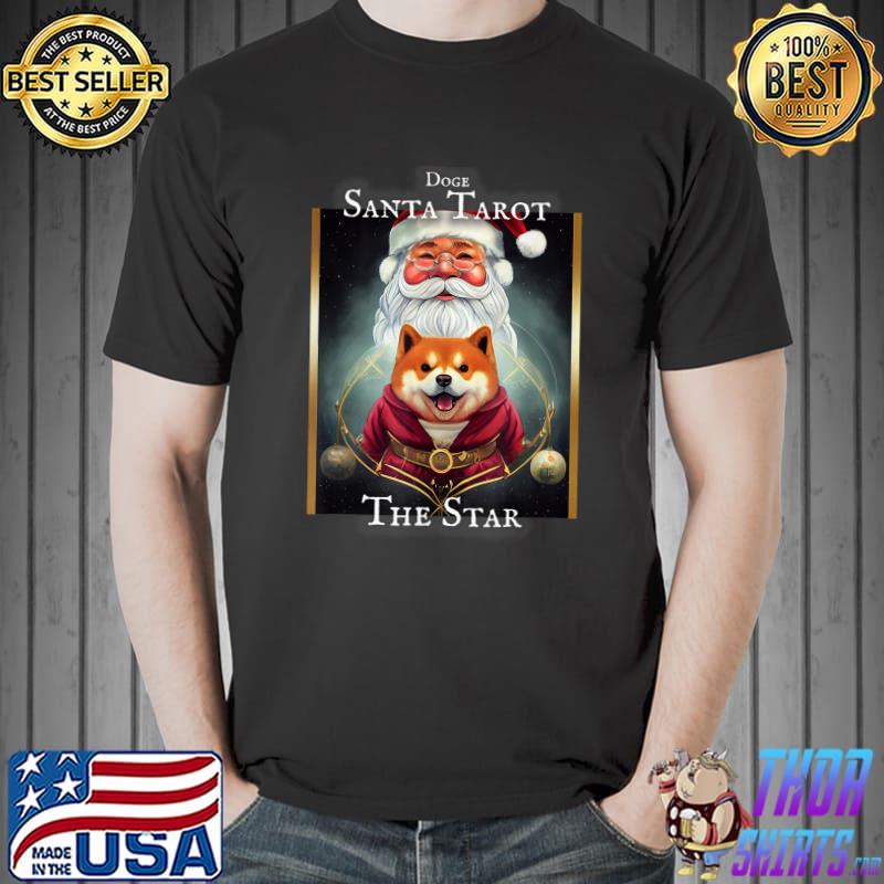 Doge Santa Tarot The Star Shiba Inu Christmas Crypto Hodl T-Shirt