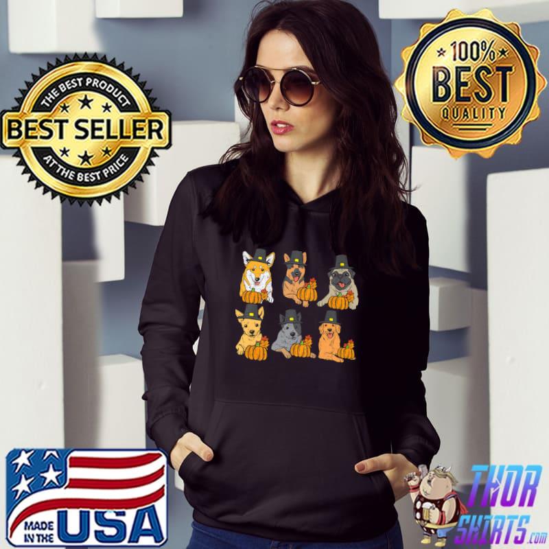 Dogs Pumpkin Cute Halloween Fall Autumn Thanksgiving T-Shirt Hoodie