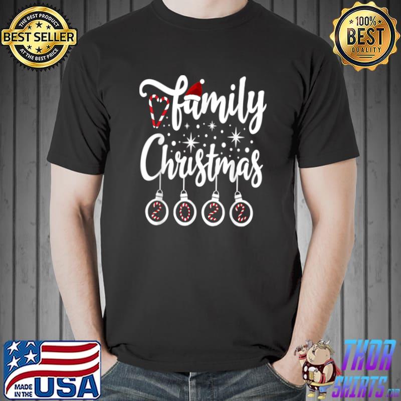 Family Christmas 2022 Love My Family Santa Hat Candy T-Shirt