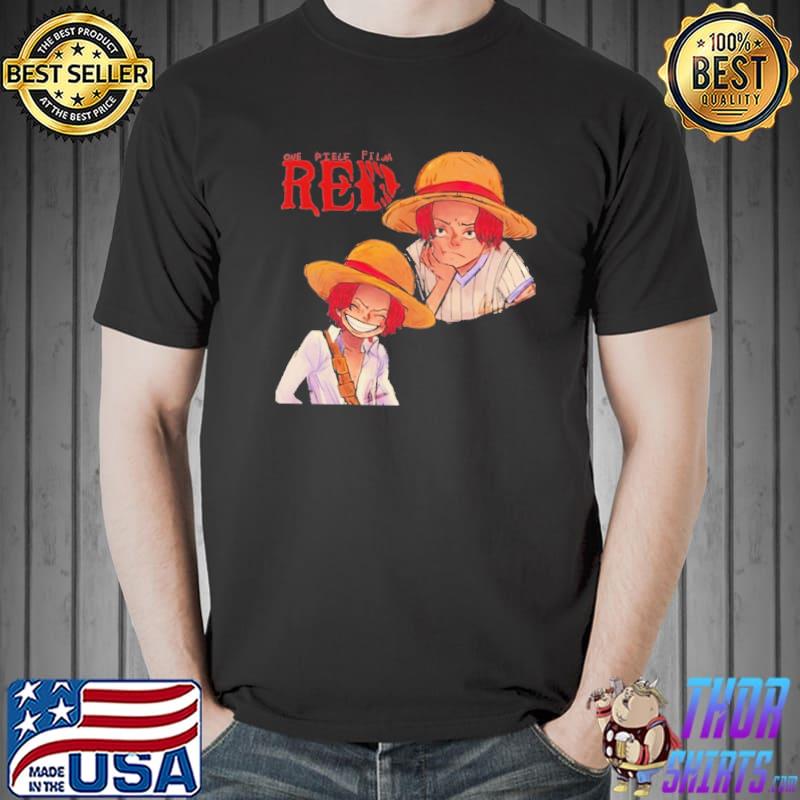 Fanart of red hair boy character one piece film red shirt