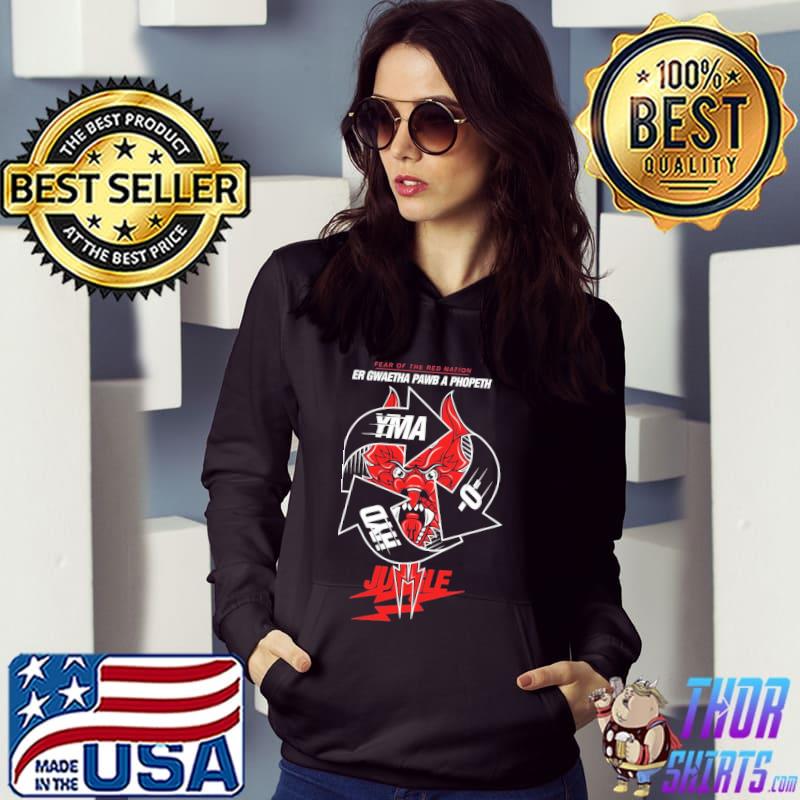 Fear of the red nation yma o hyd s Hoodie