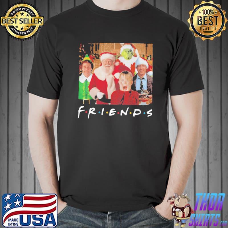Friends fonts elf santa clark grisworld kevin characters christmas classic shirt
