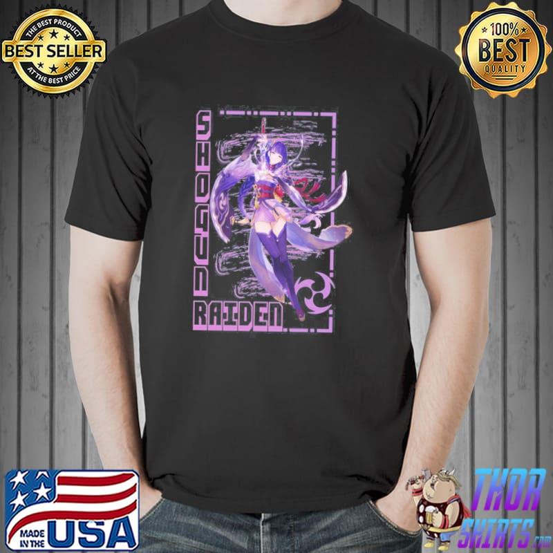 Genshin impact shogun raiden electro charac retro classic shirt