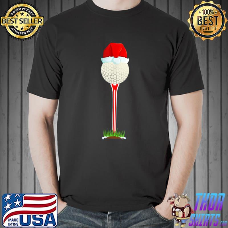 Golfing Christmas Golf Ball Santa Hat Xmas Sport T-Shirt