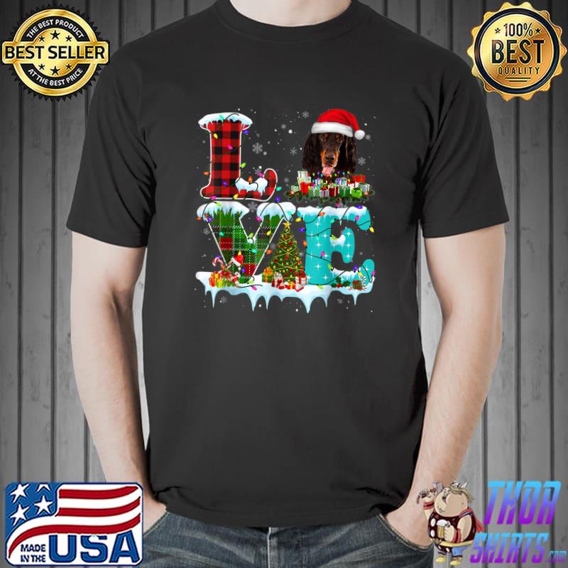 Gordon Setter Christmas Tree Light Pajama Dog Xmas T-Shirt